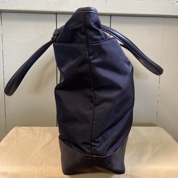 Coach Nylon & Leather Large Tote In Midnight Blue - Picture 9 of 17
